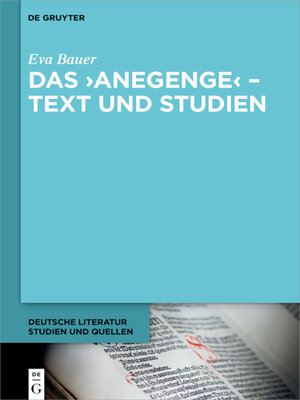 cover image of Das ›Anegenge  – Text und Studien